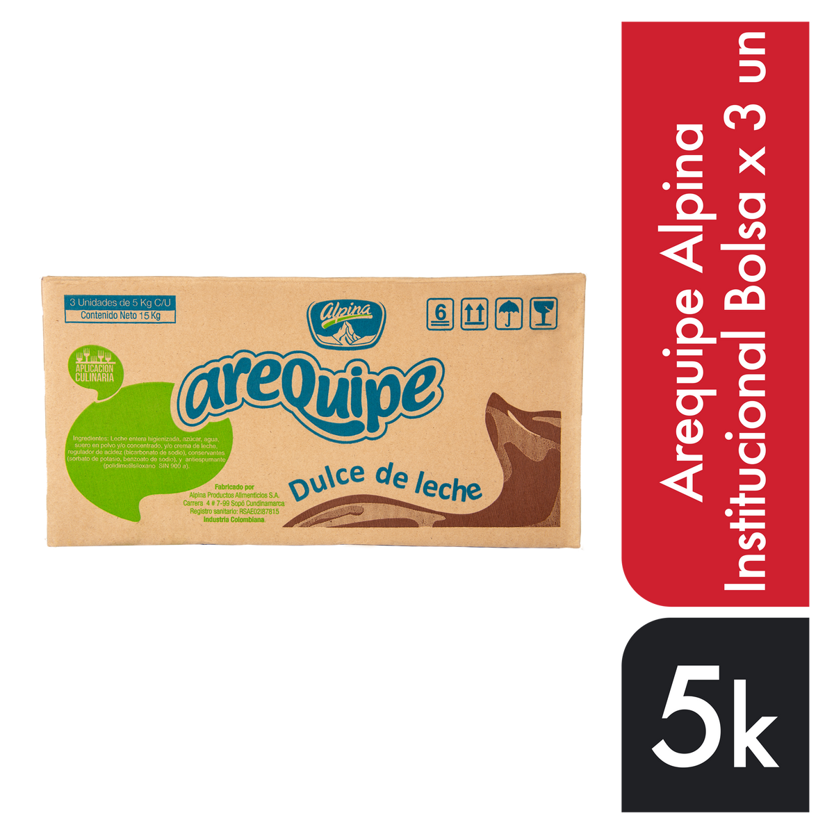 Alpina Arequipe Institucional Bolsa x 5 kg x 3 un