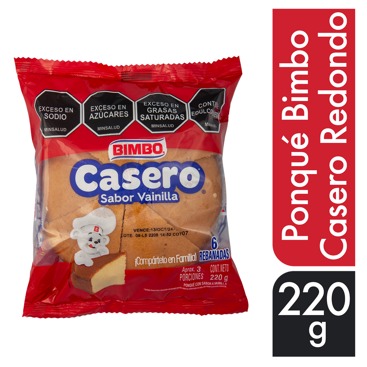 Bimbo Ponque Casero Redondo x 220 g