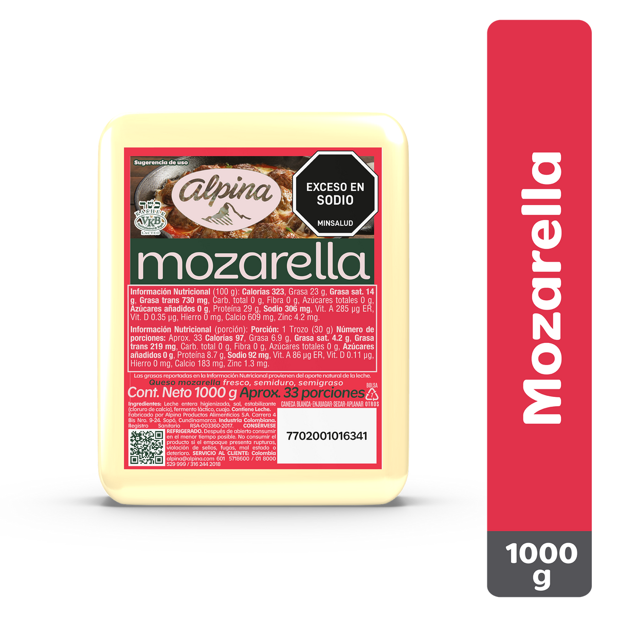 Alpina Queso Mozarella 1 kg