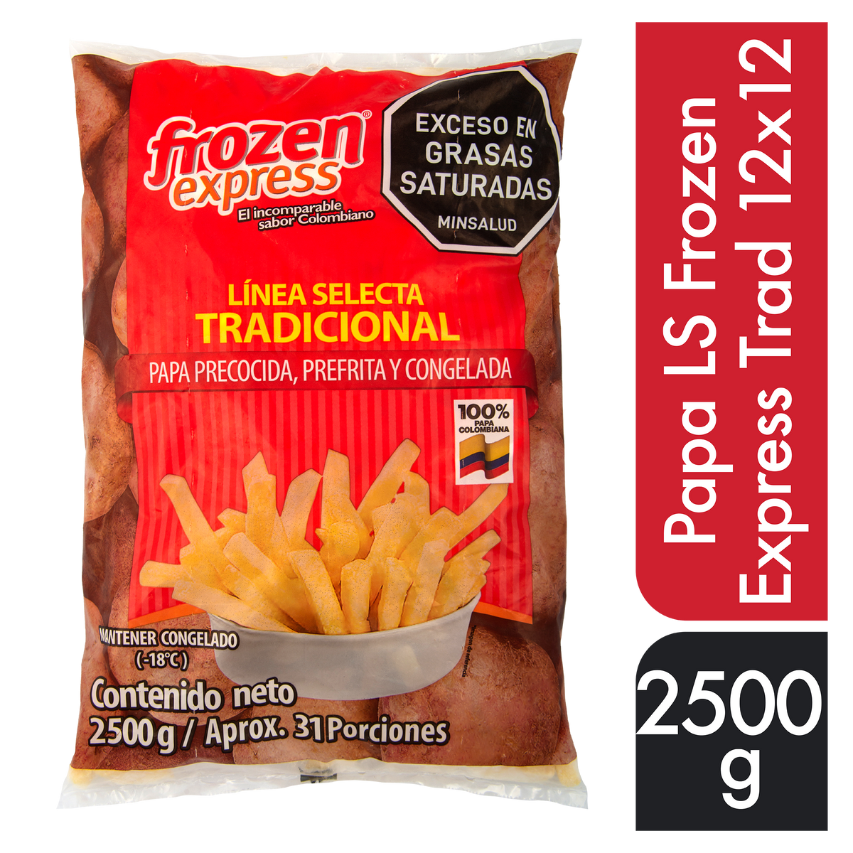 Frozen Express Papa Tradicional Papa 12x12 2500gr