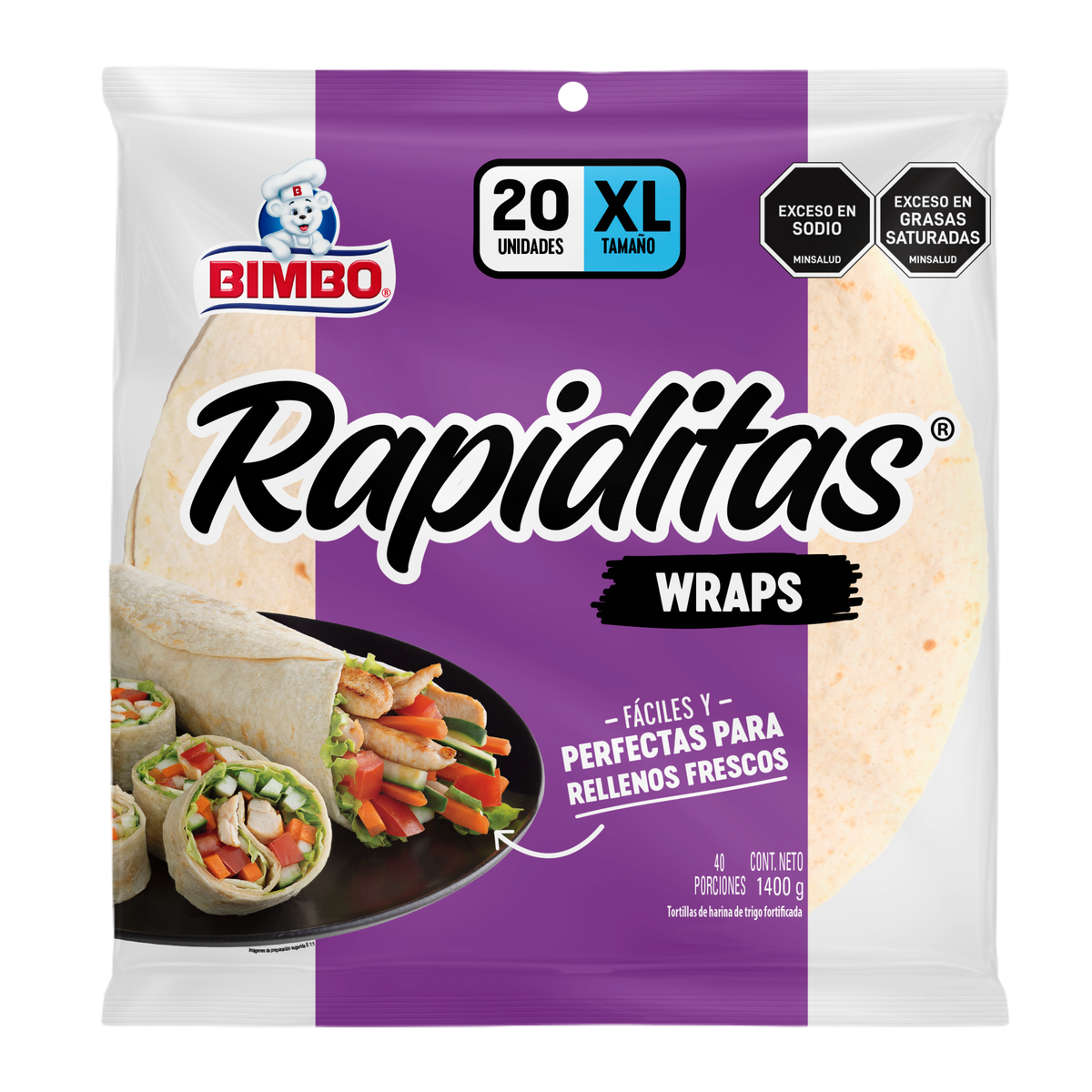 Bimbo Tortilla Blanca Institucional 1400 g x 20 un