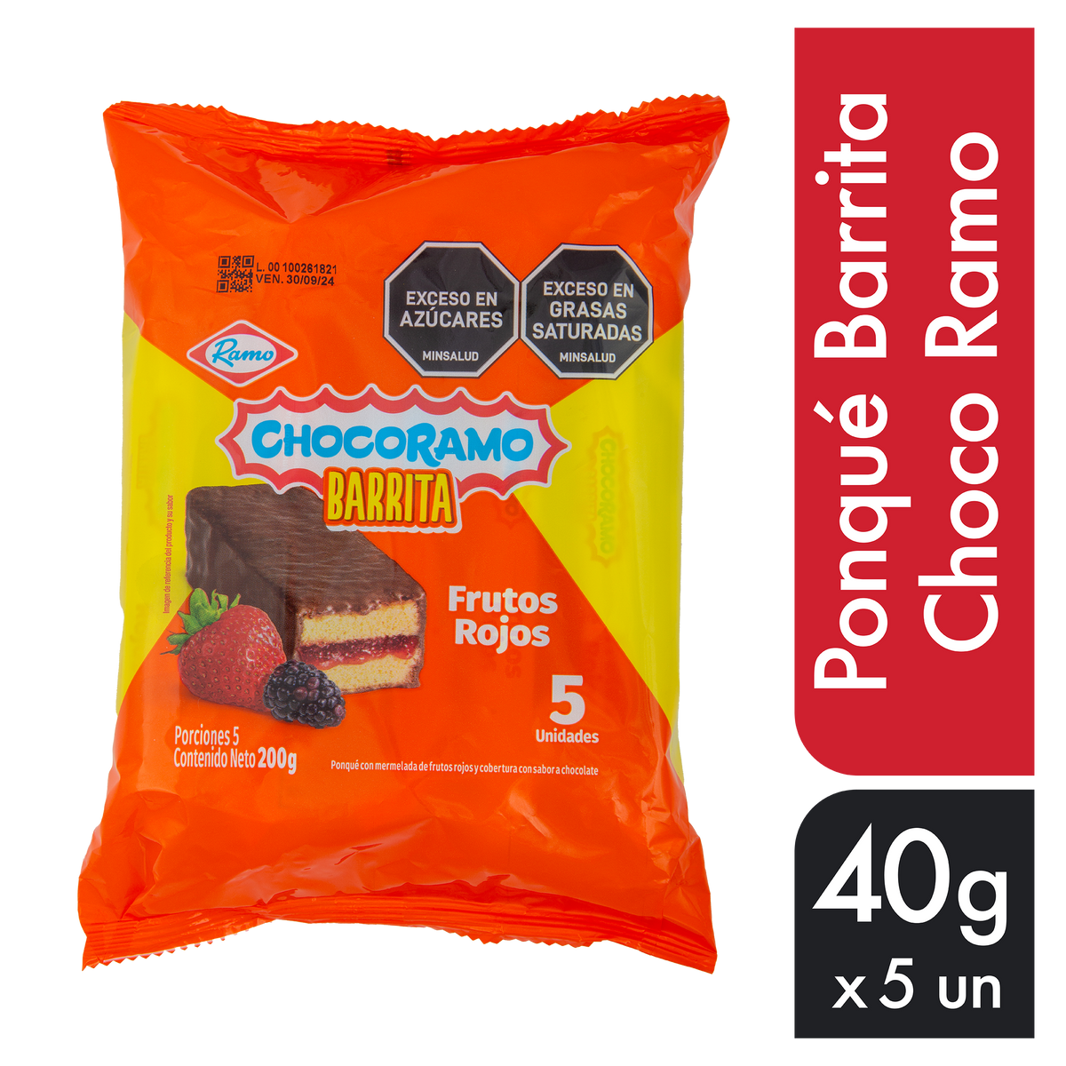 Ramo Ponque Barrita Choco 40 g x 5 un