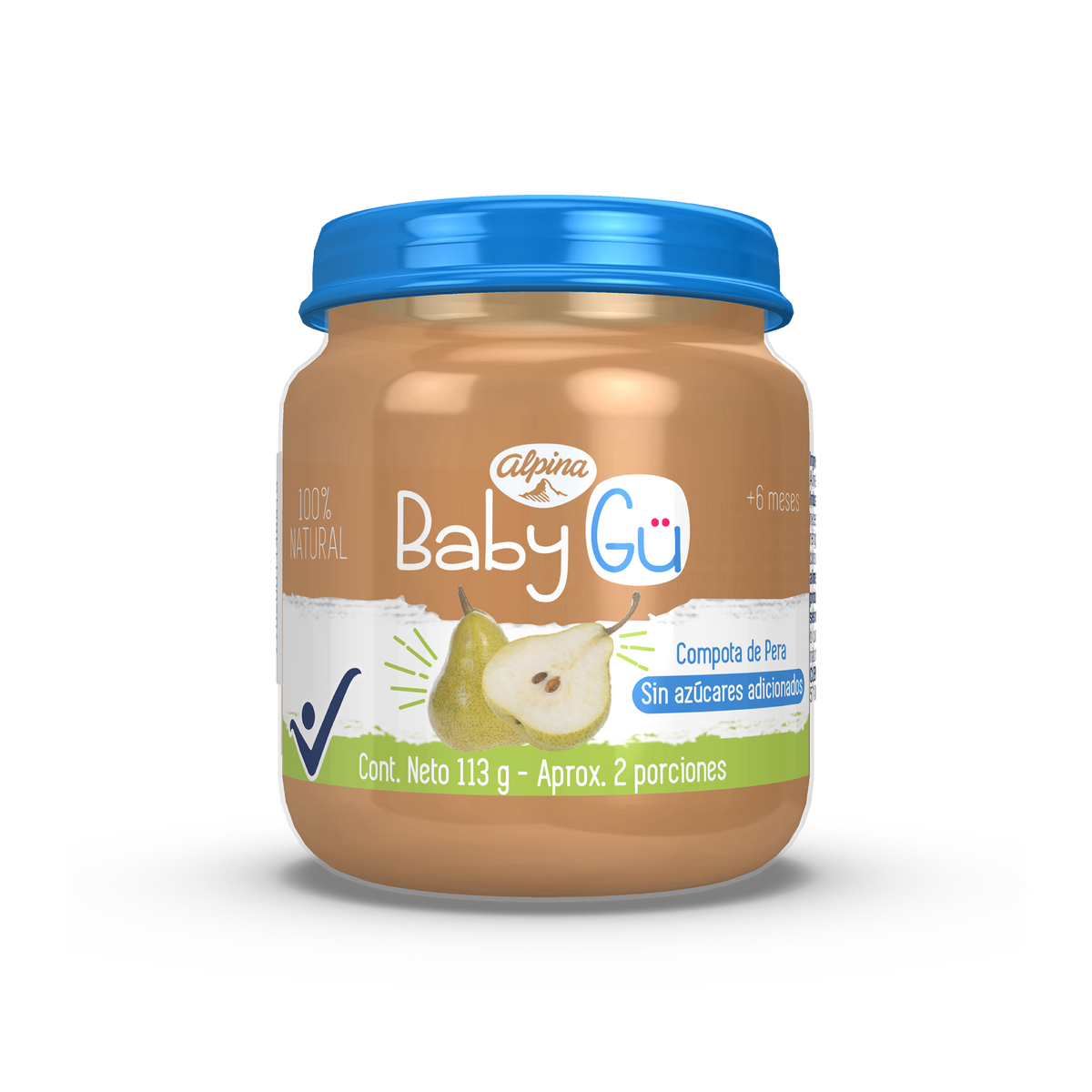 Alpina Compota BabyGu Sabor Manzana Mango Frasco 113gr