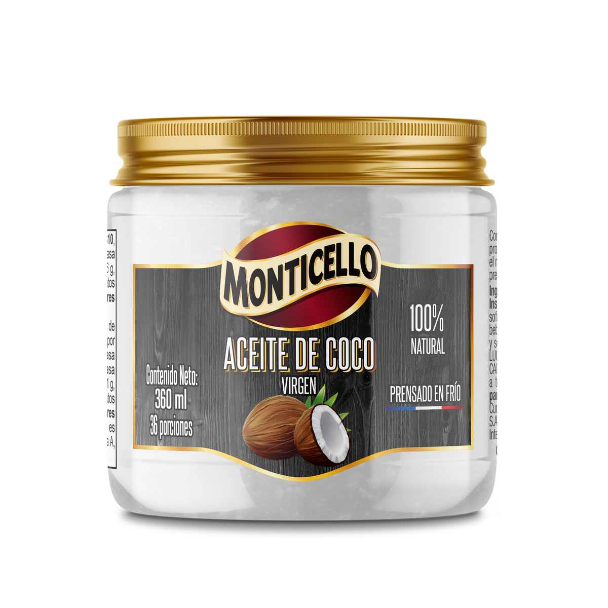 Monticello Aceite de Coco Virgen x 360 ml