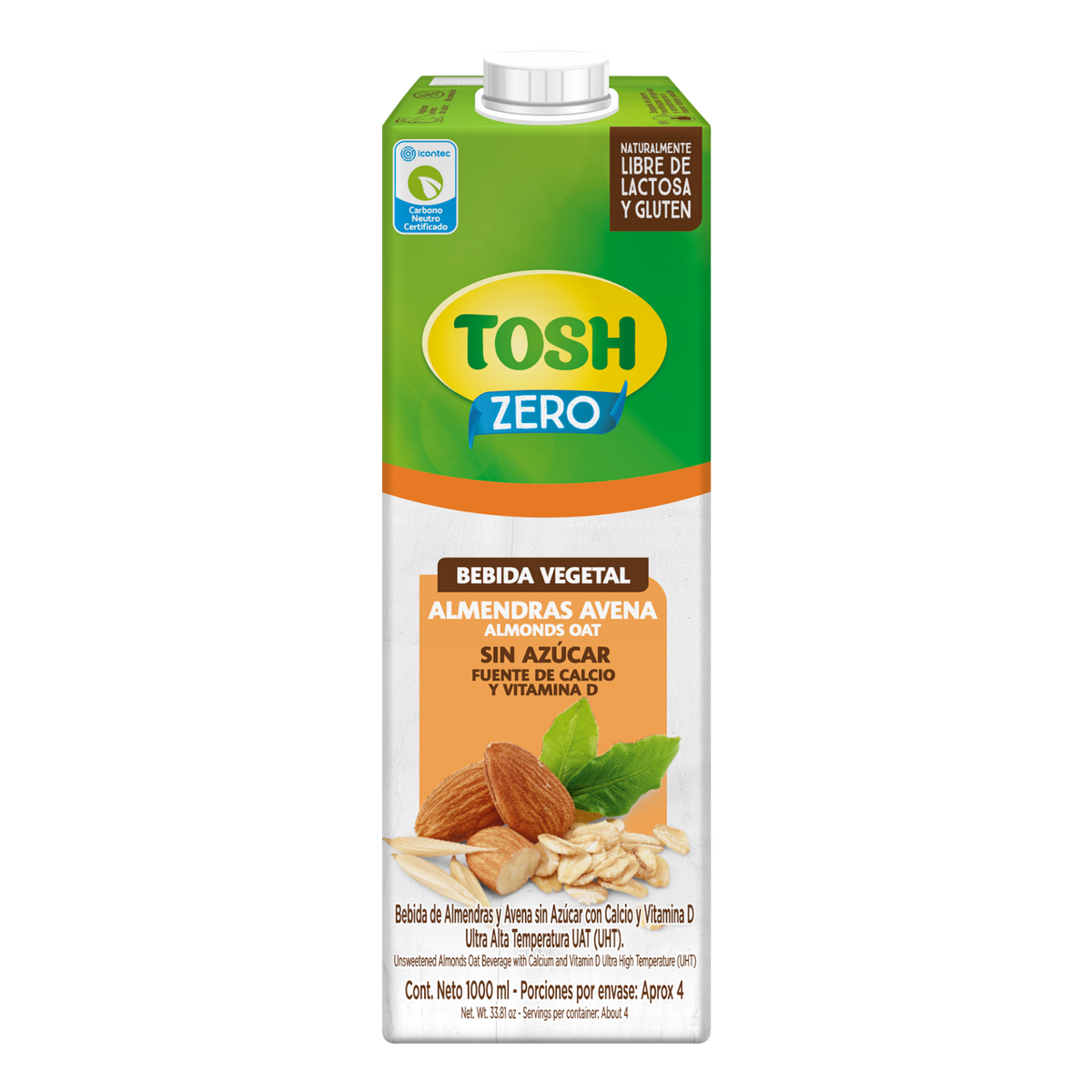 Tosh Bebida Almendra Avena Sin Azucar 1 litro Caja x 12