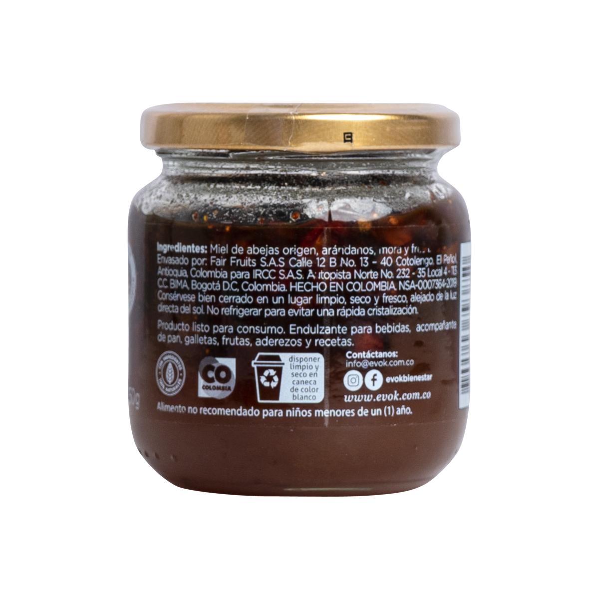 Evok Miel Fruta Arándanos Mora Fresa x 250 g