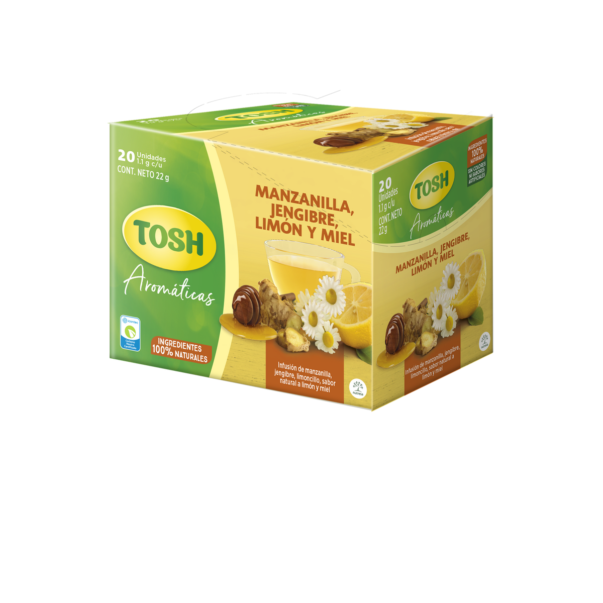 Tosh Aromatica Manzanilla Limonada Jengibre 20 Sobres x 22 g