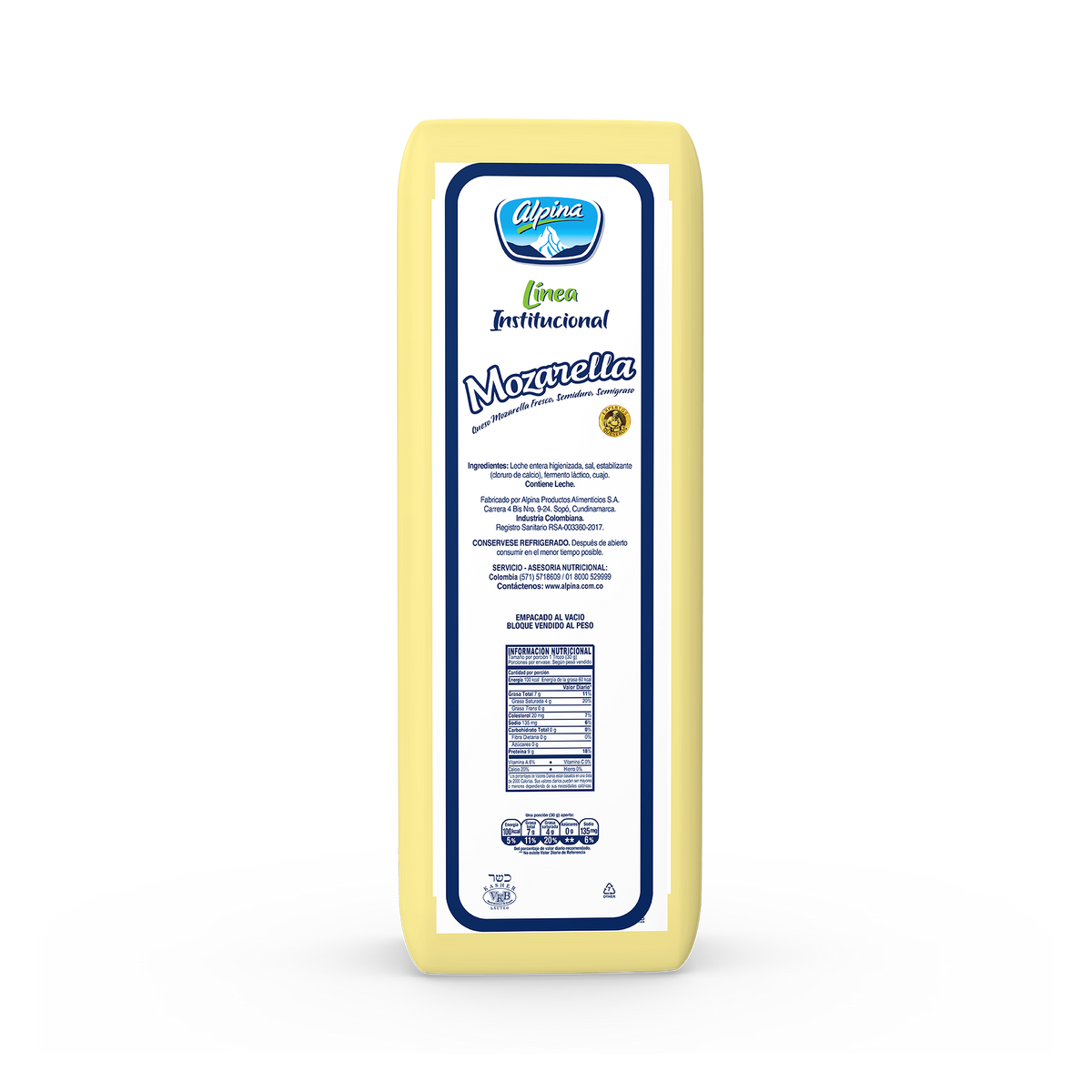 Alpina Queso Mozarella Institucional x 3kg