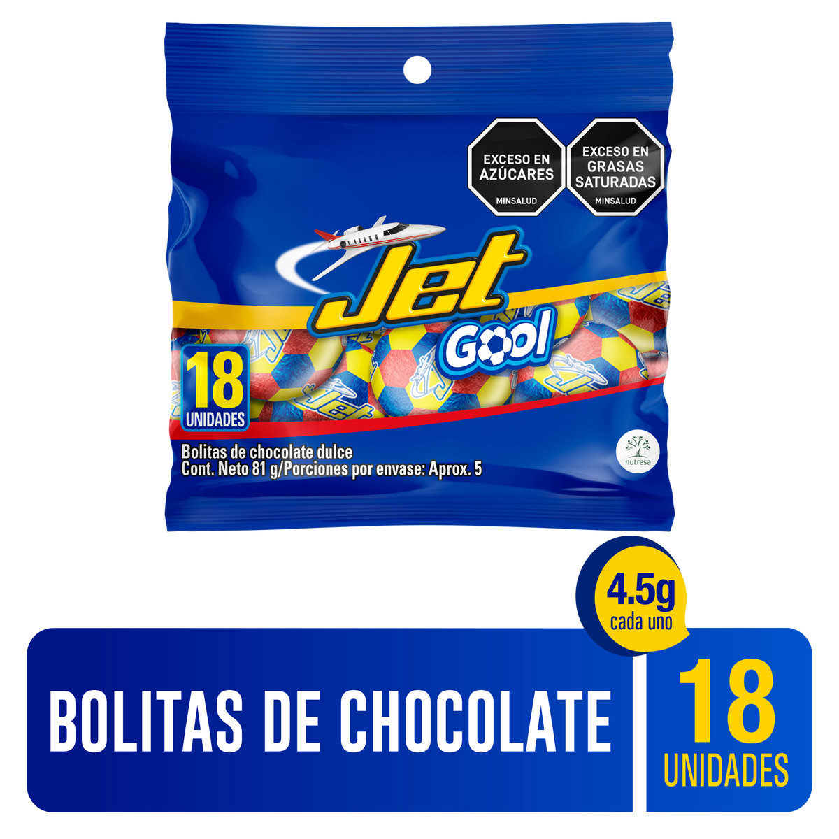 Jet Golosina Gool Balones Bolsa x4.5g