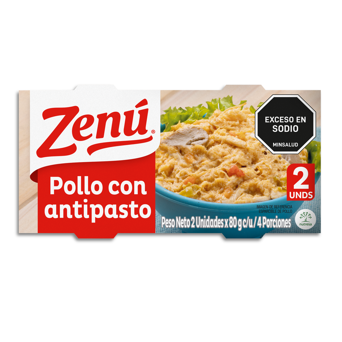 Alimentos Carnicos Pollo Antipasto Zenu 80G 2 Un