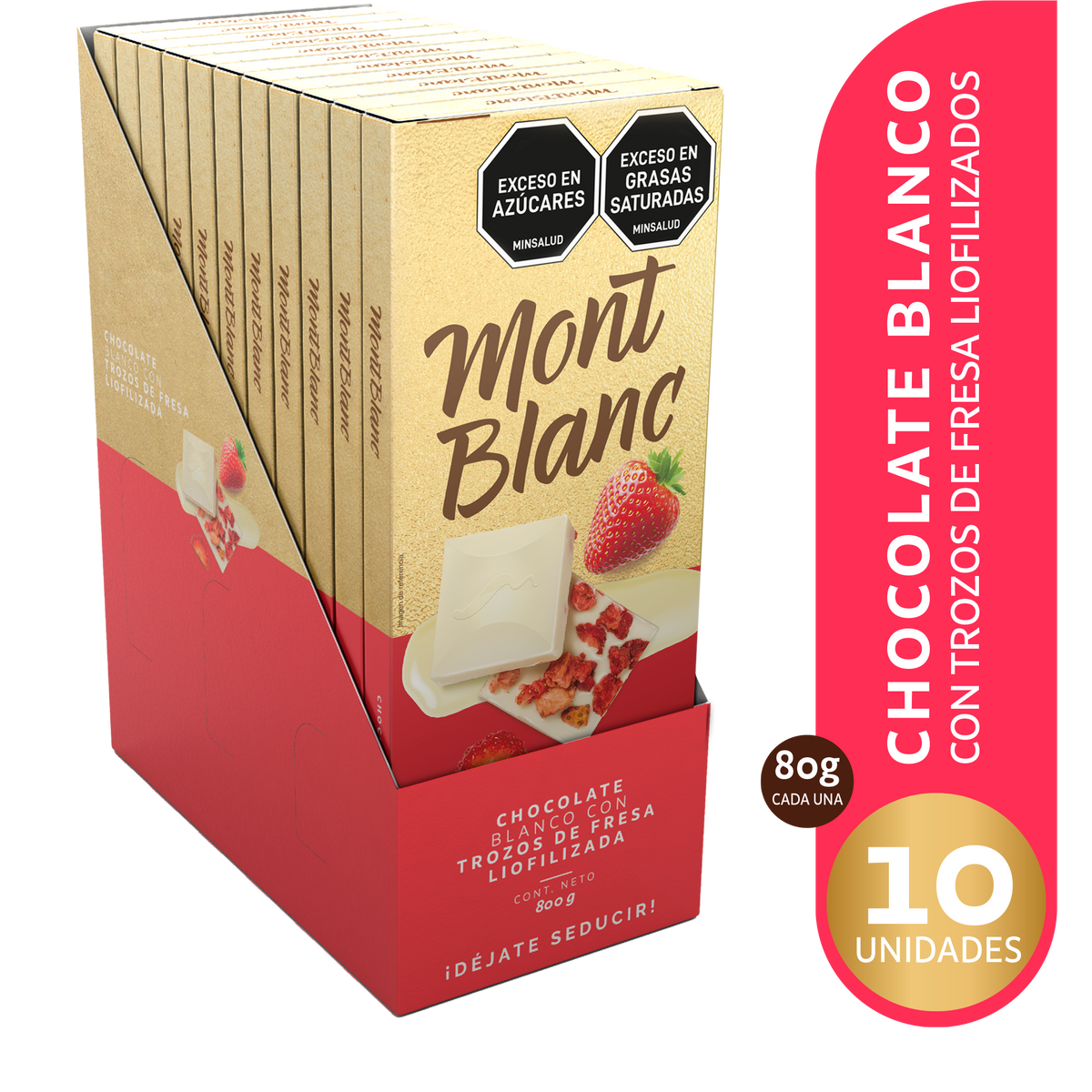Montblanc Golosina Fresa Blanca Plegadiza x80g