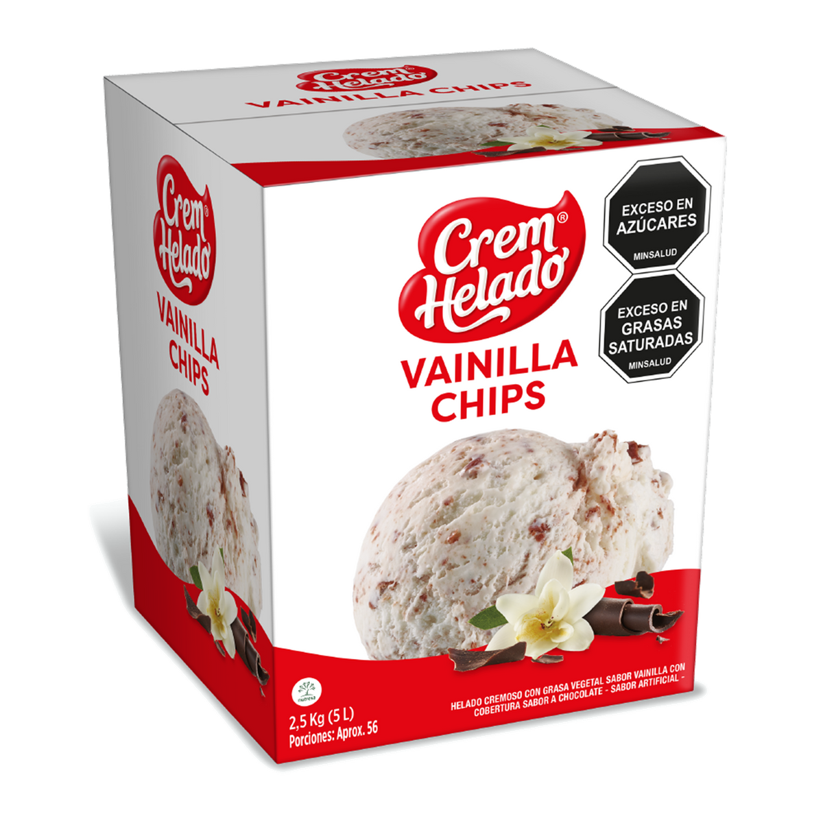 Crem Helado Tradicional Tarro Vainilla Chips x 5 L