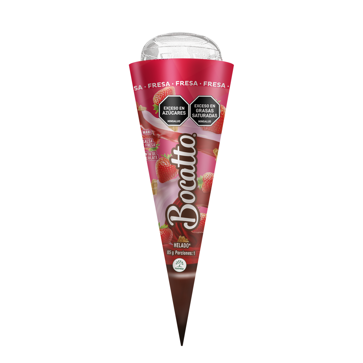 Bocatto Cono Vainilla Fresa x12un x85g