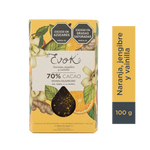 Evok Chocolate 70% Naranja Jengibre Vainilla Barra x 100g