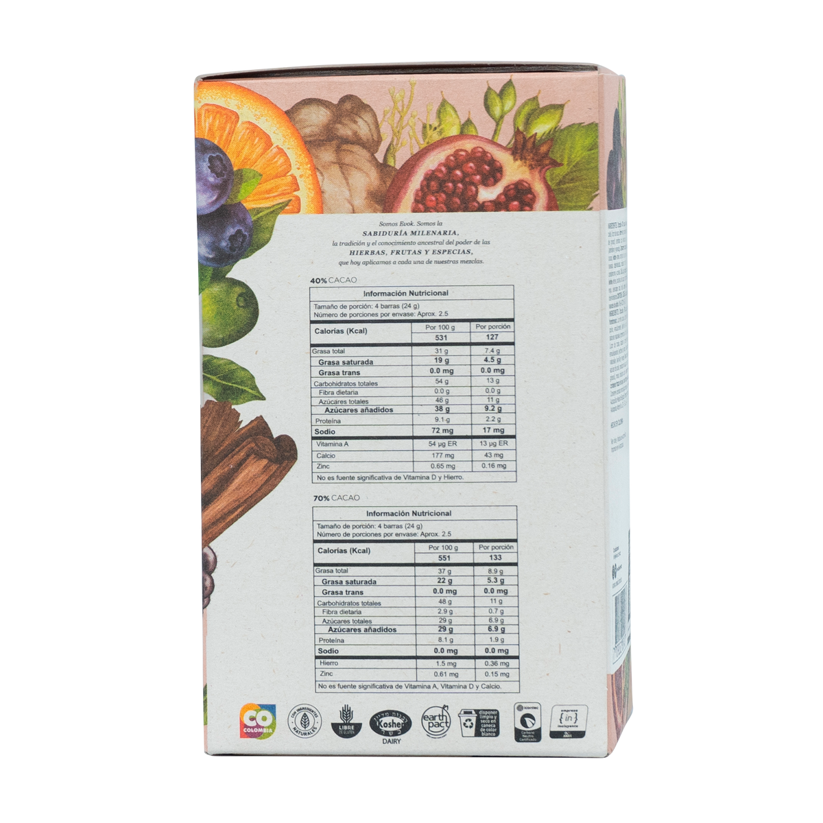 Evok Chocolate 4070% Mini x18 un x 108 g