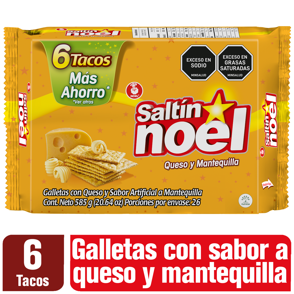 Saltin Noel Galleta Saltin Noel Queso Mantequilla Taco x 6 585 g
