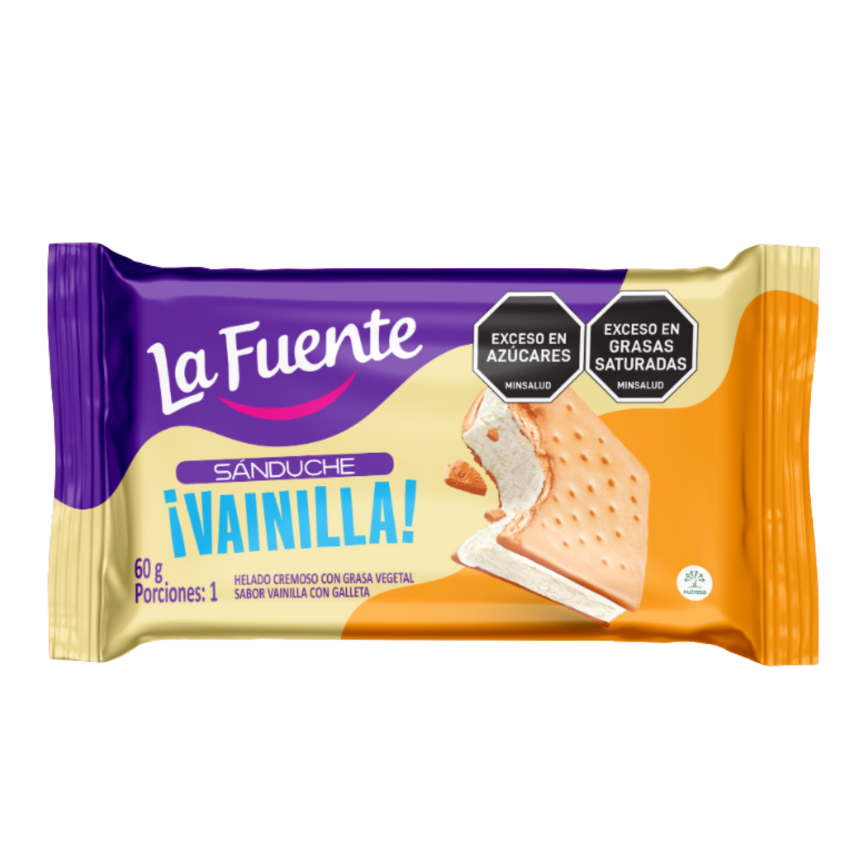 La Fuente Galleta con helado Vainiñña x12 Un x60g