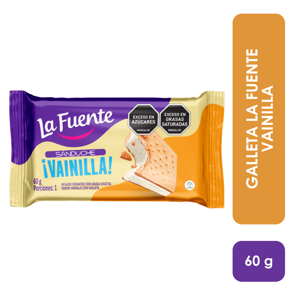 La Fuente Galleta con helado Vainiñña x12 Un x60g