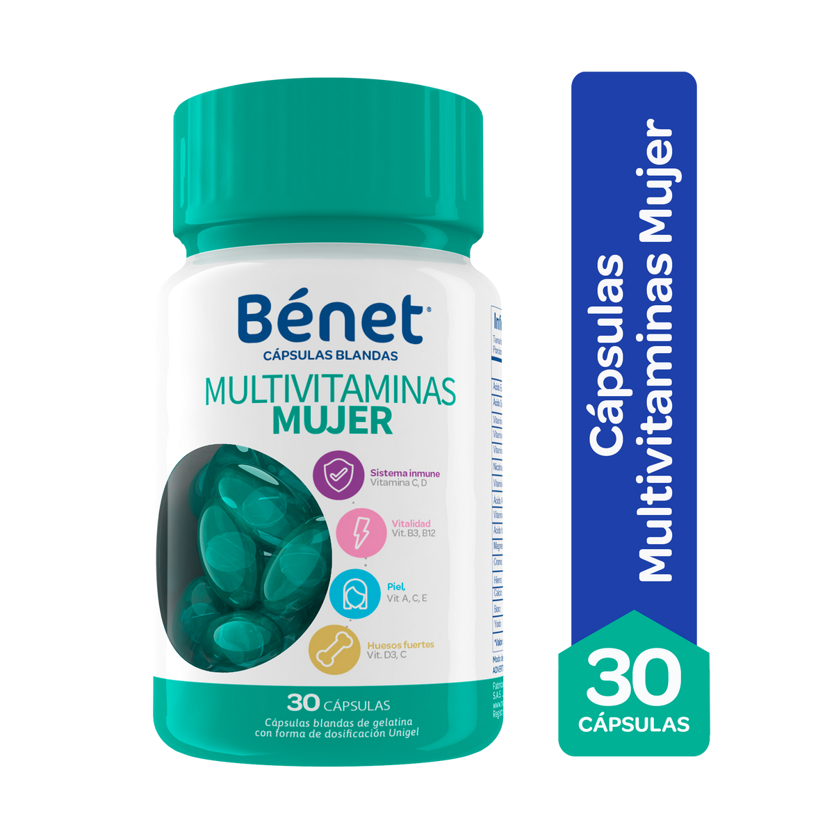 Bénet Cápsulas Unigel Mujer 12 tarros x 30 cápsulas