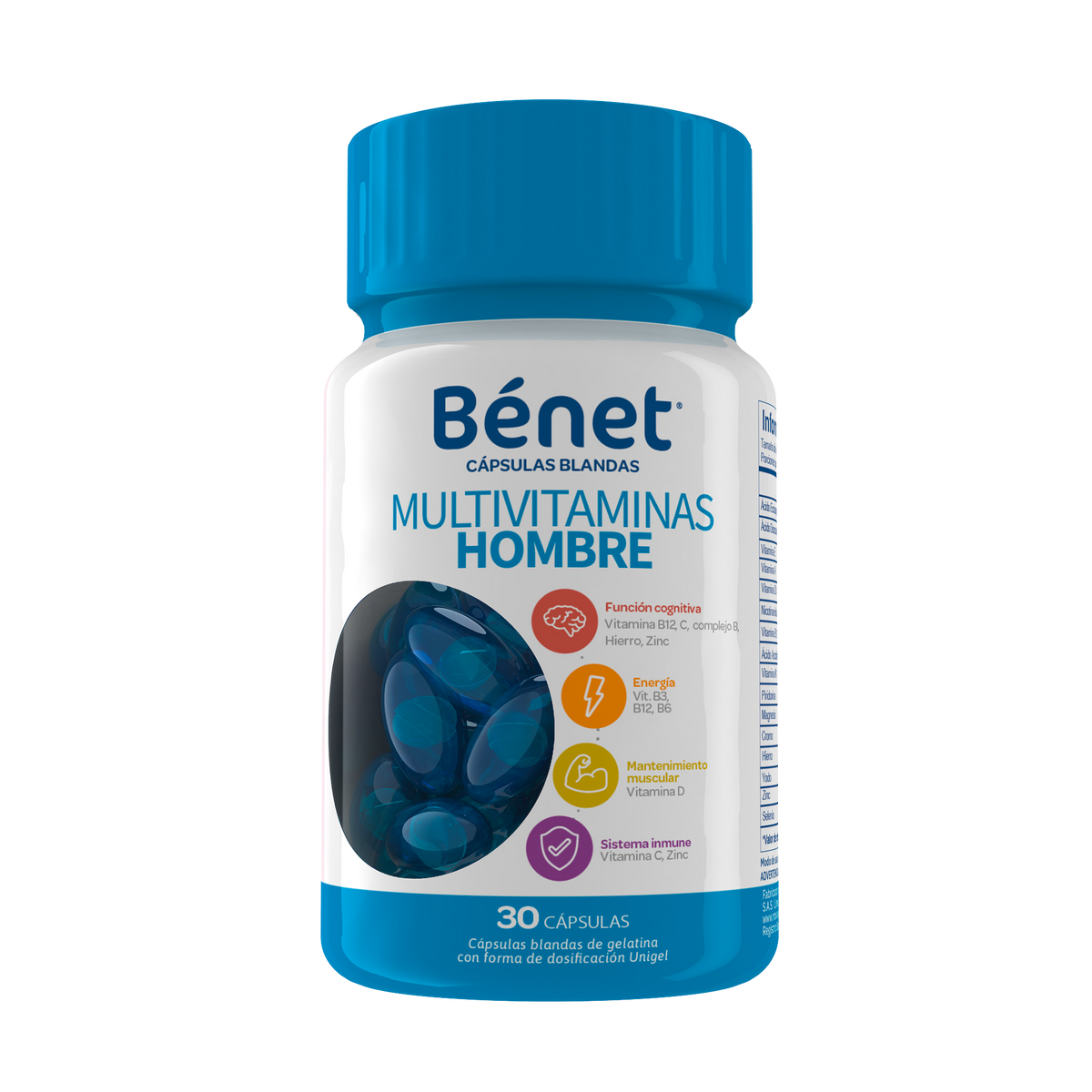 Bénet Cápsulas Unigel Hombre 12 tarros x 30 Cápsulas