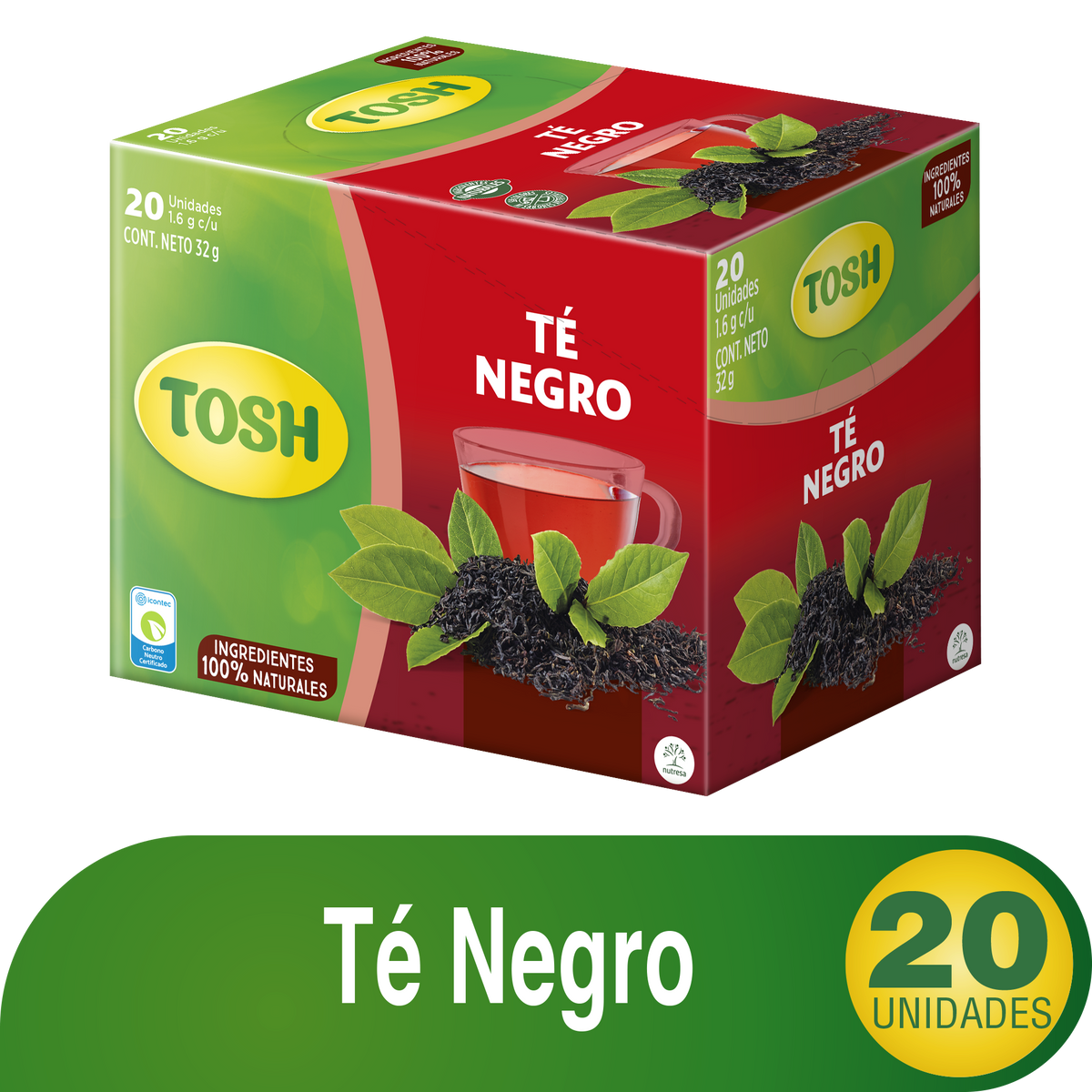 Tosh Te Negro 20 Sobre 20 un x32 g
