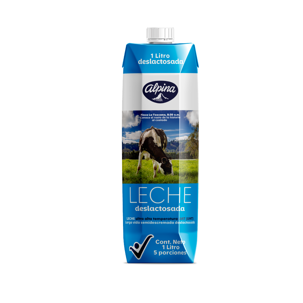 Leche Deslactosada caja 1 lt Alpina