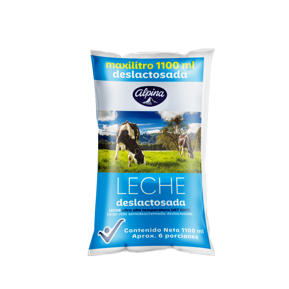 Leche Deslactosada Bolsa 1.1 lt Alpina