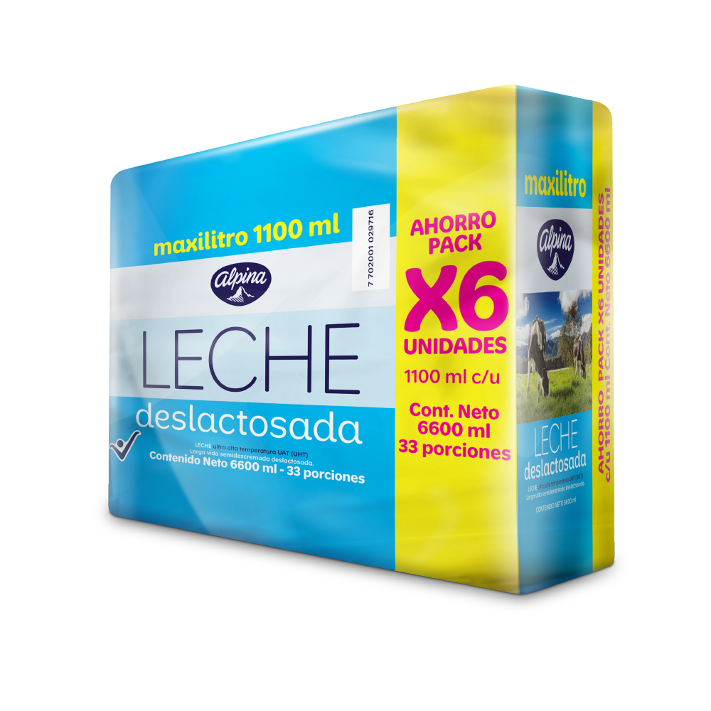 Multipack Leche Deslactosada Alpina de 1.1 lt x 6 unidades